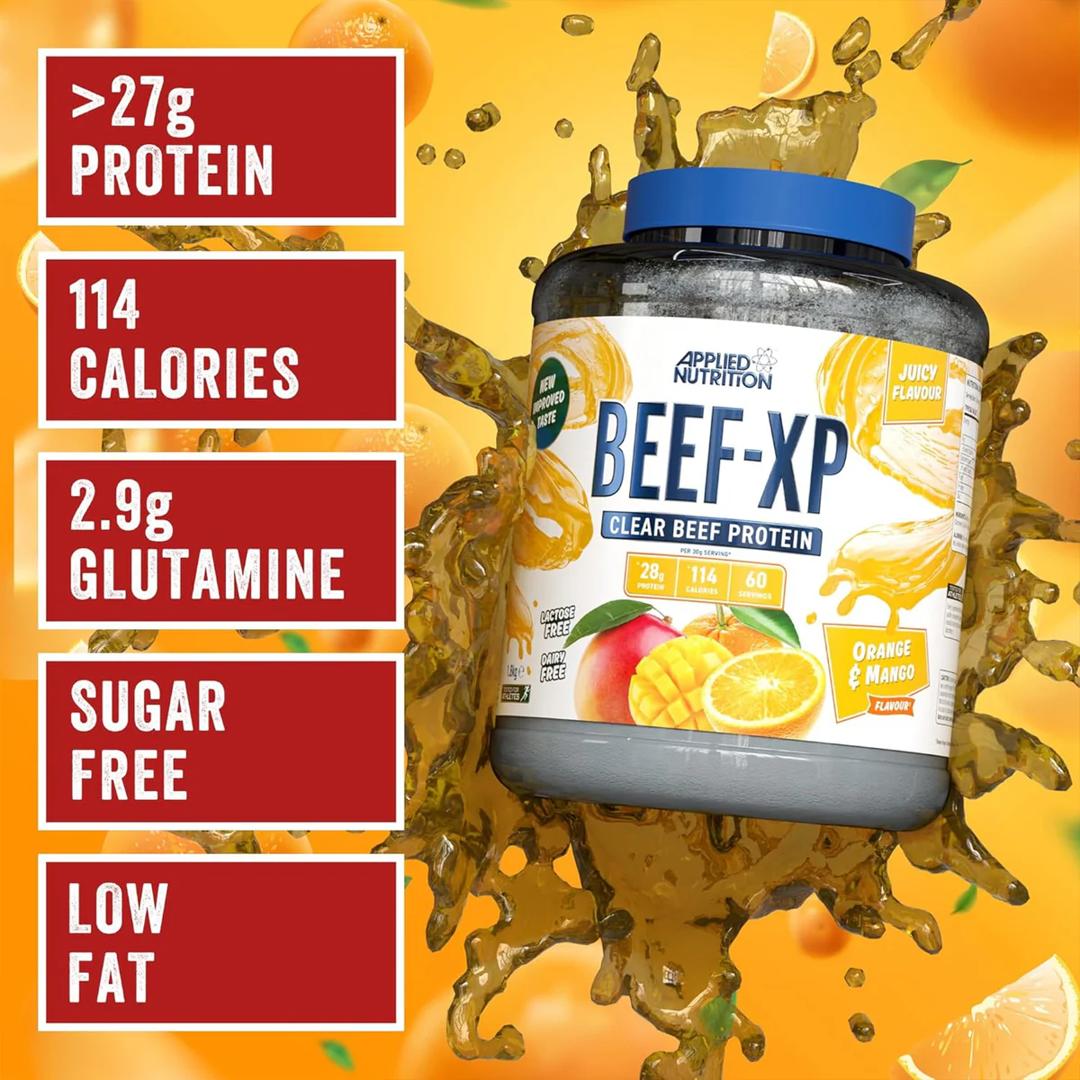 APPLIED NUTRITION - BEEF-XP - 1800 G - Narancsos Mangó - 60 Adag.