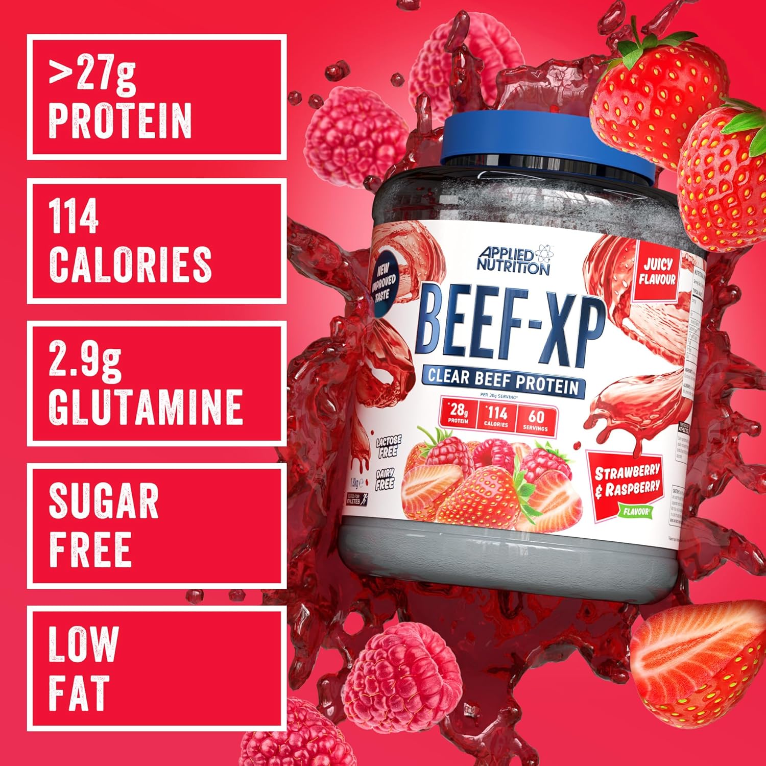 APPLIED NUTRITION - BEEF-XP - 1800 G - Eper Málna - 60 Adag.
